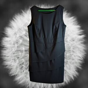 Collection Dressbarn 18 sleeveless black layered lined polyester blend stretch